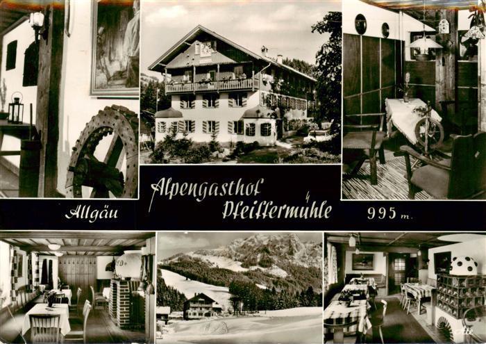 Wertach Bayern Hotel Alpengasthof Pfeffermuehle Gastraeume
