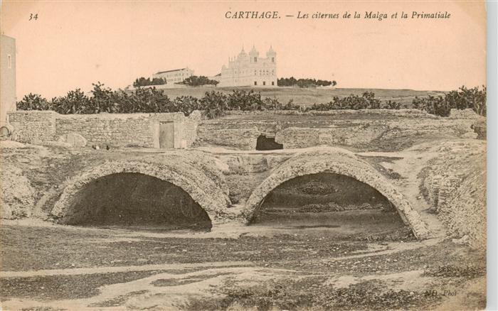 Carthage  Karthago Carthago Tunesie Les citernes de la Malga et la Primatiale