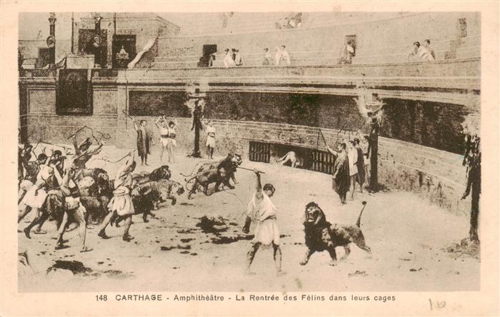 Carthage  Karthago Carthago Tunesie Amphitheatre La Rentree des Felins dans leur