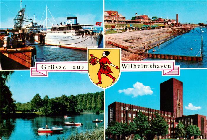 Wilhelmshaven  CITY Schiffsanlegestelle Strand Gondelteich Rathaus