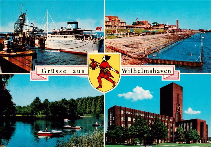 Wilhelmshaven  CITY Schiffsanlegestelle Gondelteich Rathaus Strandpartie