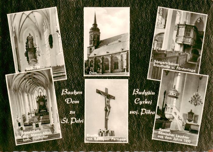 Bautzen Sachsen Dom St Petri Suedschiff Mittelschiff Kruzifix Saengertribuenen B