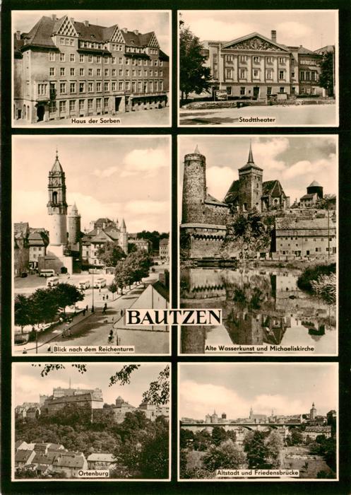 Bautzen Sachsen Haus der Sorben Stadttheater Blick nach dem Reichenturm Alte Was