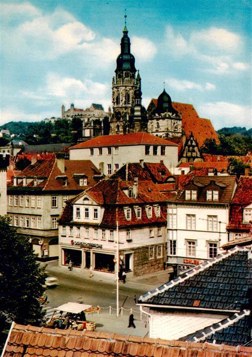 Coburg Bayern Stadtansicht mit Kirche und Festung