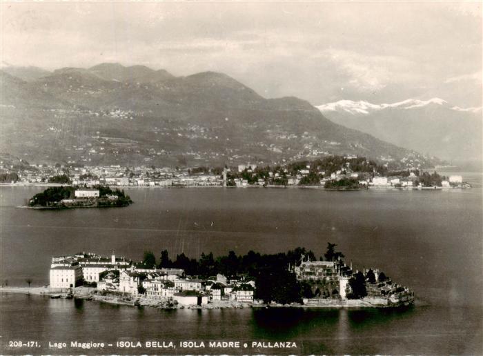 Isola-Bella Lago Maggiore IT Fliegeraufnahme mit Isola Madre und Pallanza