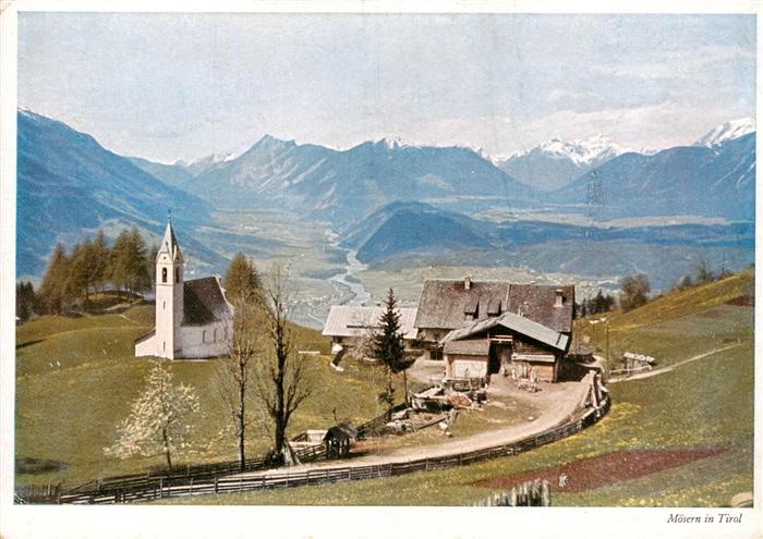 Moesern Seefeld Tirol AT Ortsansicht mit Kirche