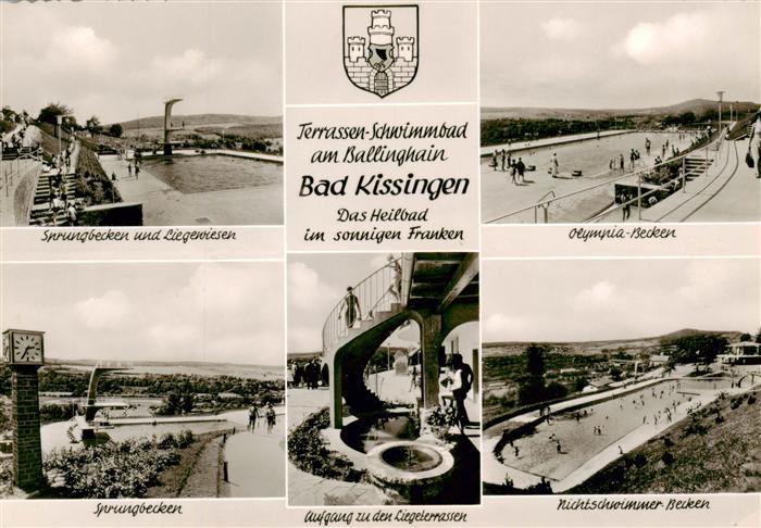 Bad Kissingen Sprungbecken und Liegewiesen Terrassenschwimmbad Olympia Becken Sp