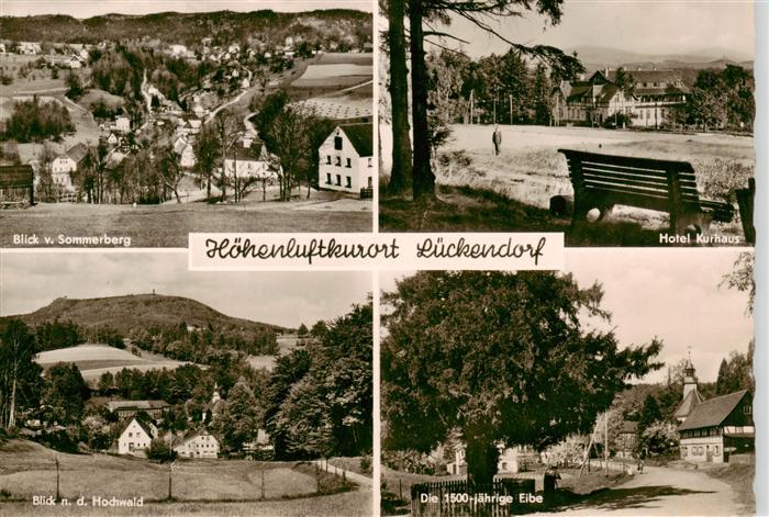 Lueckendorf Blick vom Sommerberg Hotel Kurhaus Blick zum Hochwald 1500jaehrige E