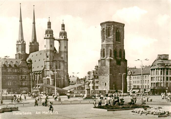 Halle  Saale Am Marktplatz Marktkirche