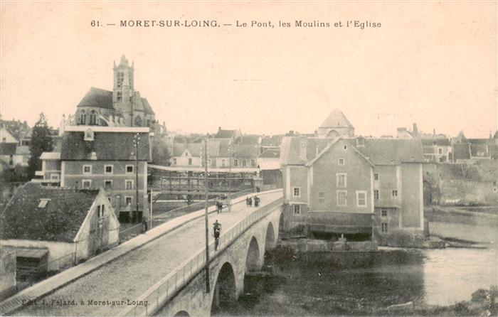 Moret-sur-Loing 77 Seine-et-Marne Le Pont les Moulins et l'Eglise