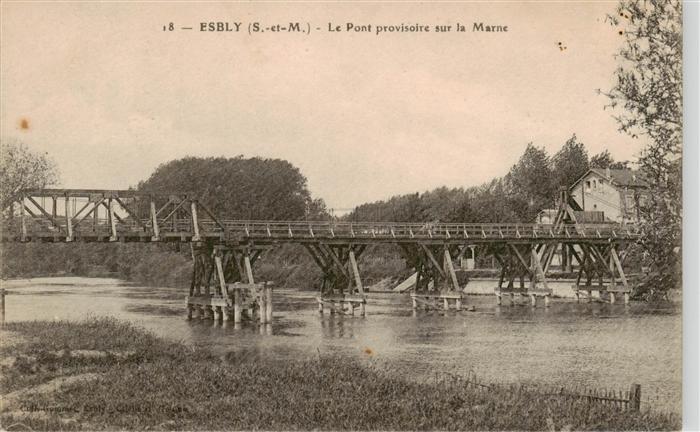 Esbly 77 Seine-et-Marne Le Pont provisoire sur la Marne