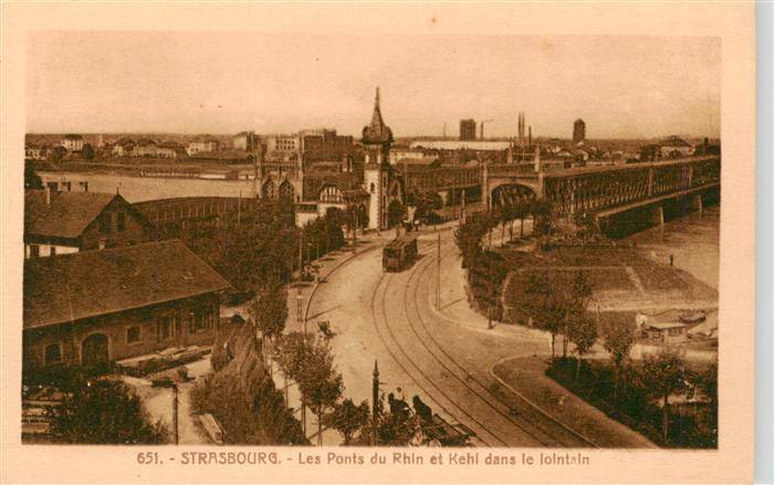 Strasbourg  Strassburg 67 Bas-Rhin Les Pont du Rhin et Kehl dans le lointain