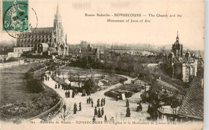 Bonsecours  Bon-Secours Peruwelz Belgie Eglise et le Monument de Jeanne d'Arc