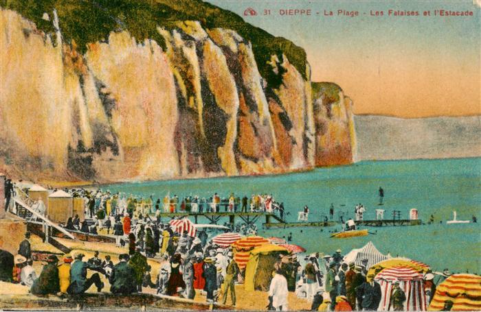 Dieppe 76 Seine-Maritime La Plage Les Falaises et l'Estacade