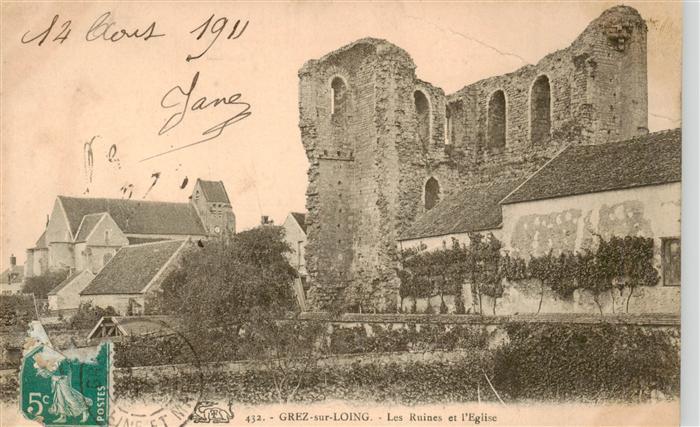 Grez-sur-Loing 77 Seine-et-Marne Les Ruines et l'Eglise
