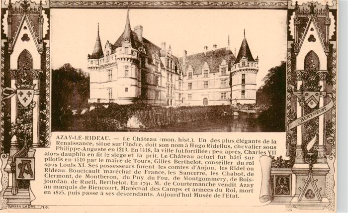 Azay-le-Rideau 37 Indre-et-Loire Le Chateau