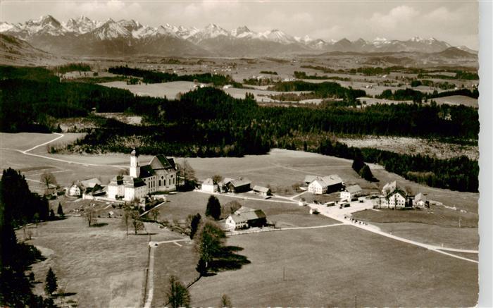 Steingaden Allgaeu Wallfahrtskirche Wies Fliegeraufnahme