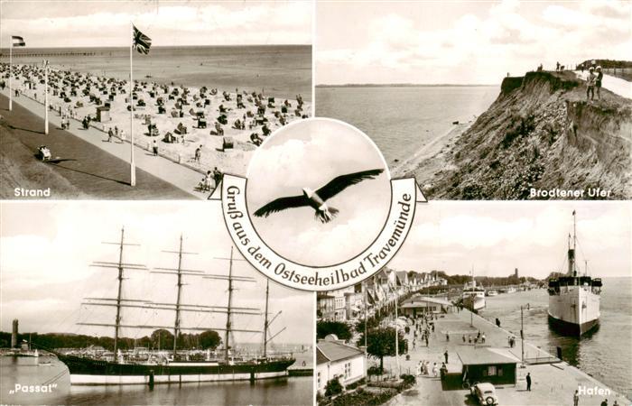Travemuende Ostseebad Strand Brodtener Ufer Segelschiff Passat Hafen