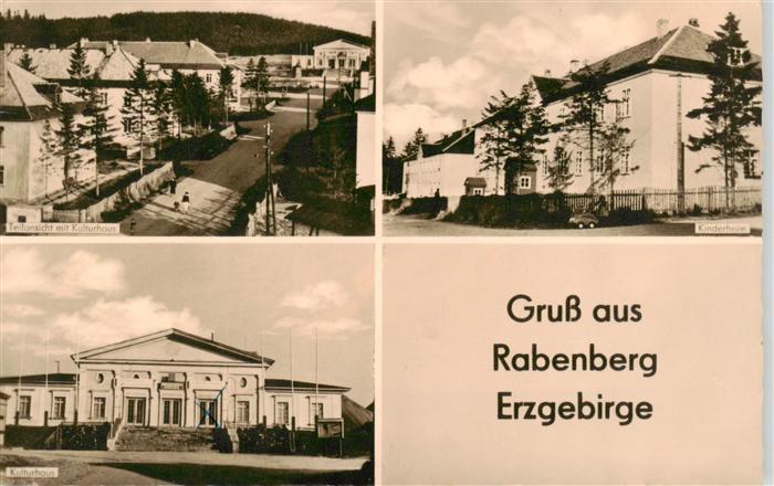 Rabenberg Breitenbrunn Erzgebirge Teilansicht mit Kulturhaus Kinderheim Kulturha