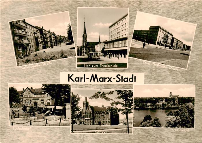 Karl-Marx-Stadt CHEMNITZ Juri Gagarin Strasse Theaterplatz Ernst Thaelmann Stras
