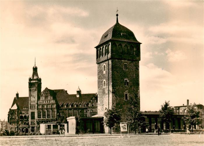 Karl-Marx-Stadt CHEMNITZ Roter Turm mit Rathaus