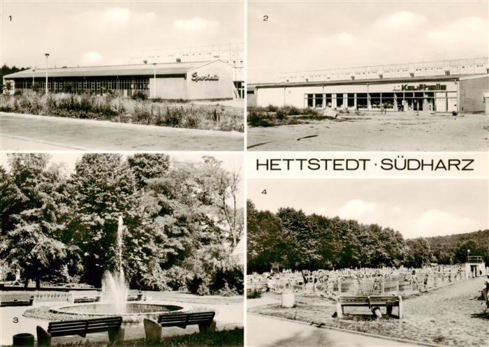Hettstedt Sporthalle HO Kaufhalle Wasserspiel im Stadtpark Schwimmbad