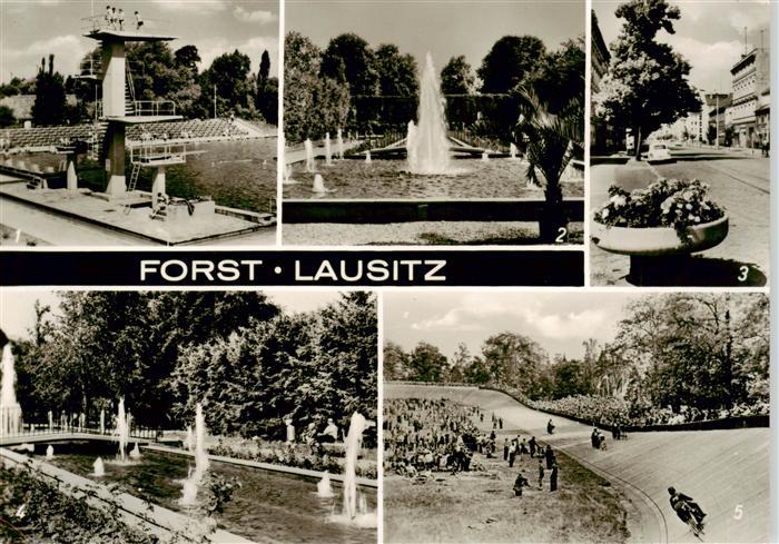 Forst Lausitz Schwimmbad Rosengarten Strasse des Friedens Radrennbahn