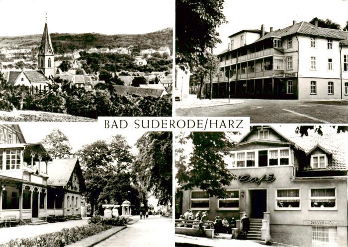 Bad Suderode Blick auf Suderode Central Hotel Kurpromenade Cafe Farbrich