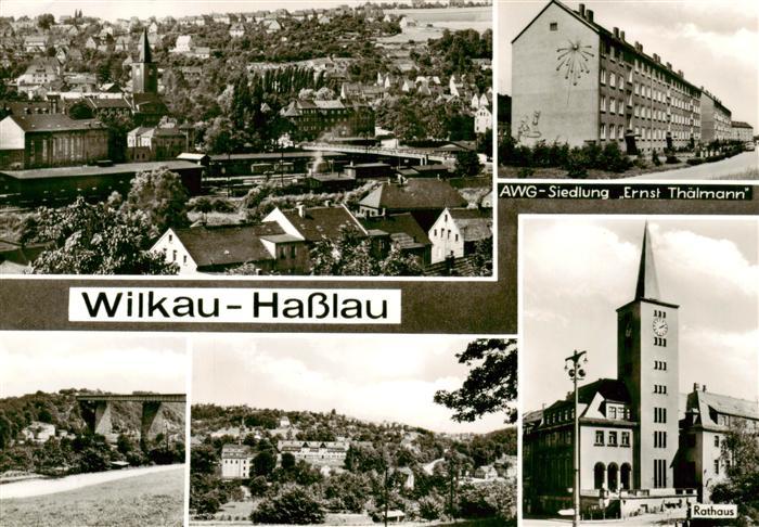 Wilkau-Hasslau Panorama AWG Siedlung Ernst Thaelmann Rathaus