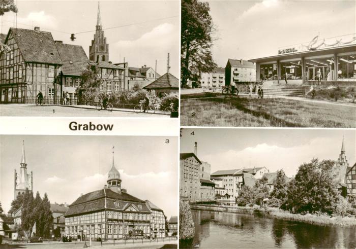 Grabow Mecklenburg Steindamm Einkaufszentrum Rathaus An der Elbe