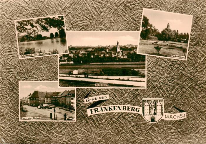 Frankenberg  Sachsen Schilfteich Platz der Einheit Panorama Parkanlage