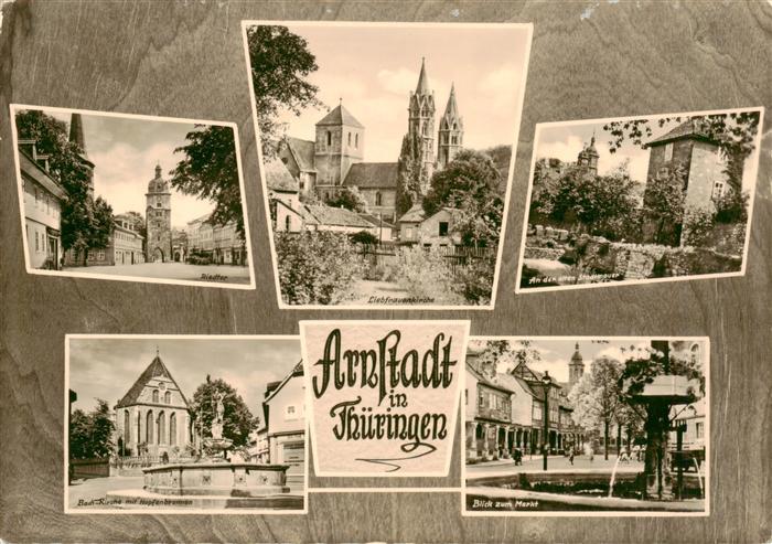 Arnstadt Ilm Riedtor Bach Kirche mit Hopfenbrunnen Liebfrauenkirche An der alten