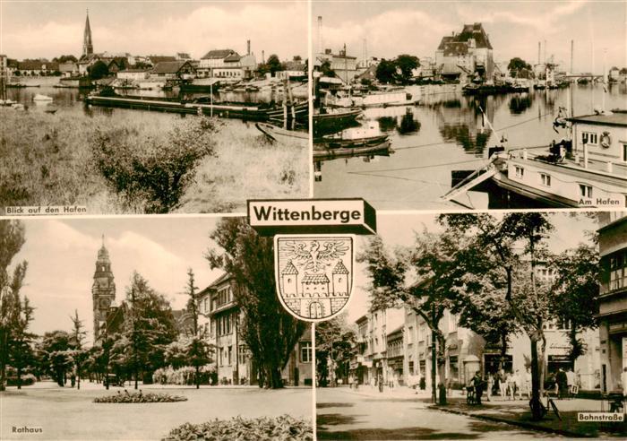 Wittenberge Prignitz Blick auf den Hafen Rathaus Bahnstrasse