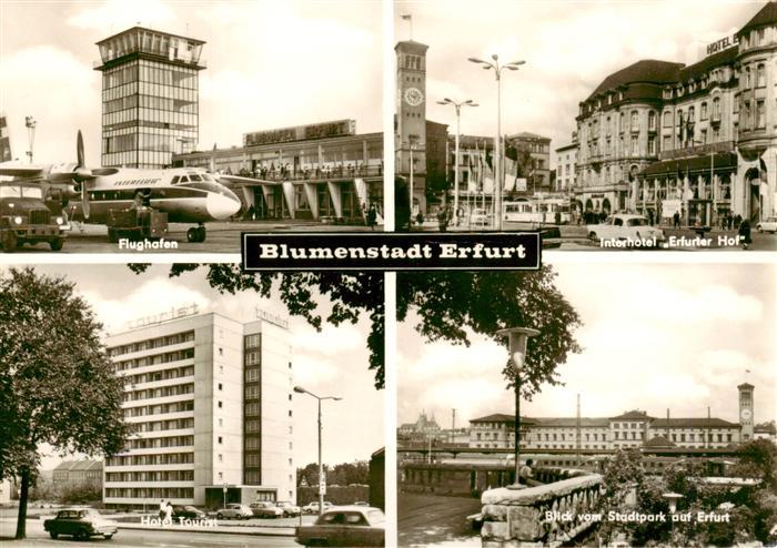 ERFURT  CITY Flughafen Interhotel Erfurter Hof Hotel Tourist Blick vom Stadtpark