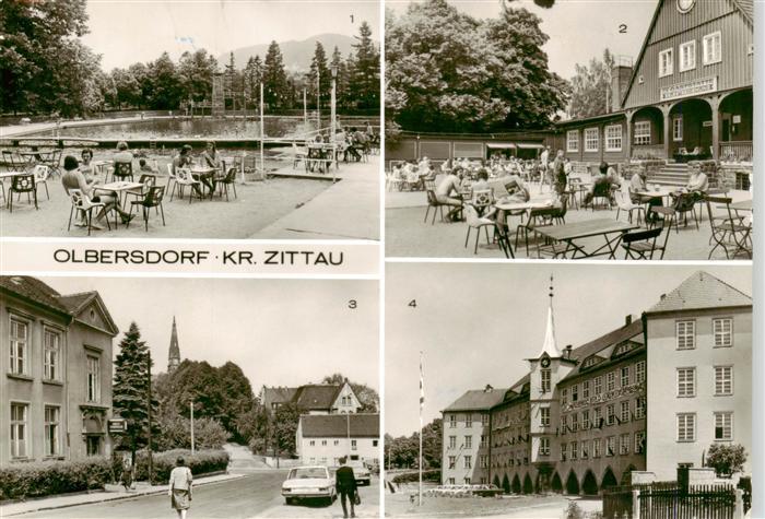 Olbersdorf Sachsen Volksbad Selbstbedienungsgaststaette im Volksbad Teilansicht
