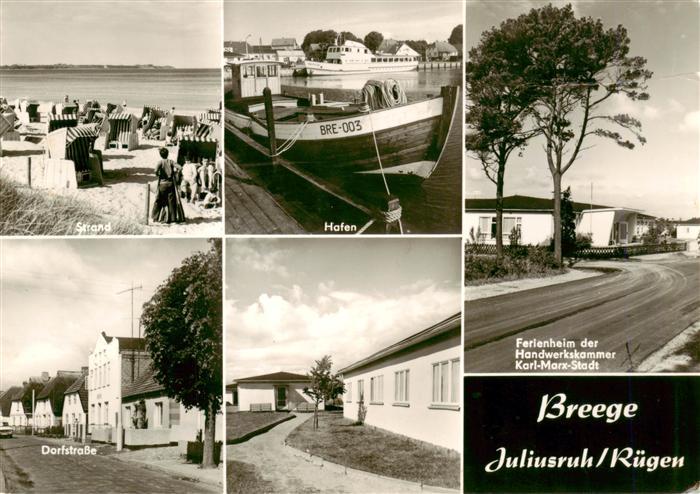 Breege Ruegen Strand hafen Dorfstrasse Ferienheim der Handwerkskammer Karl Marx