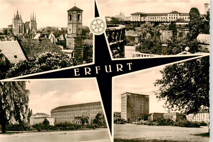 ERFURT  CITY Dom Blick vom Stadtpark Beethovenplatz Rat des Bezirkes