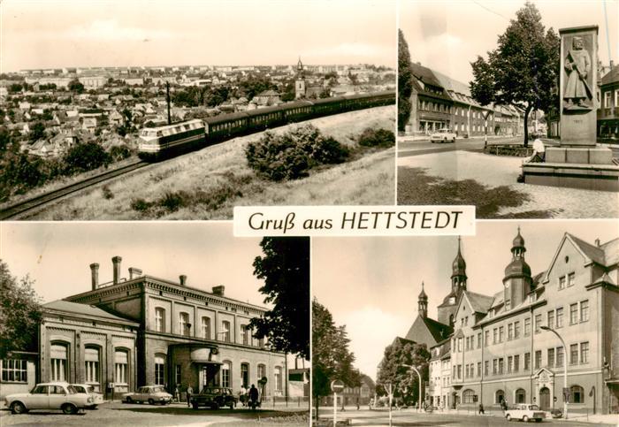 Hettstedt Markt Bahnhof Rathaus und Jakobikirche