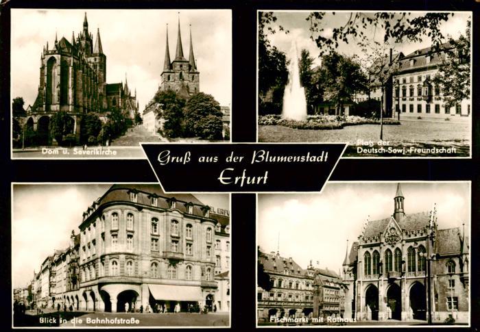 ERFURT  CITY Dom und Severikirche Platz der DSF Bahnhofstrasse Fischmarkt mit Ra