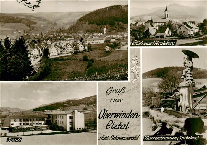 Oberwinden Elztal Panorama Blick zum Hoernleberg Schule Narrenbrunnen Spitzbue