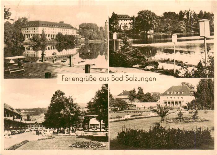 Bad Salzungen Teilansichten Kurhaus Kurgarten Partie am Wasser