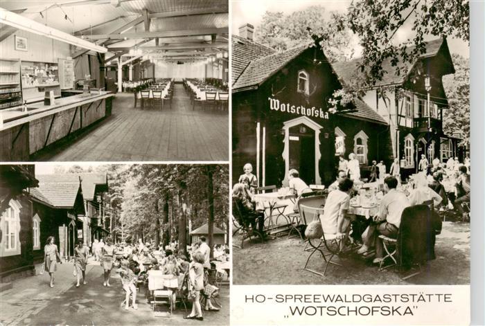 Luebbenau Spreewald HO Spreewaldgaststaette Wotschofska Speisesaal Freiterrasse