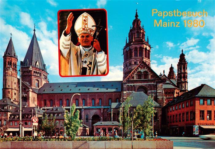Mainz  Rhein Mainzer Dom Papstbesuch 1980