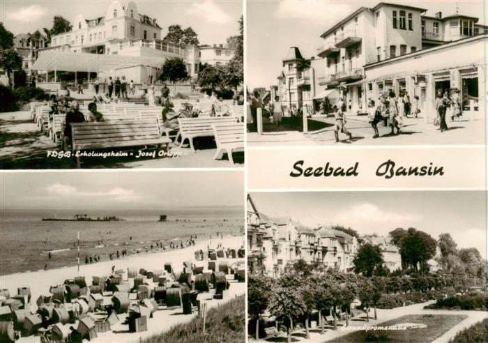 Bansin Ostseebad FDGB Erholungsheim Josef Orlopp Strandpartie Strandpromenade