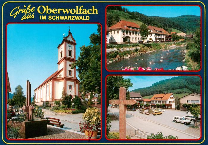 Oberwolfach Kirche Kinzigpartie Ortsansicht