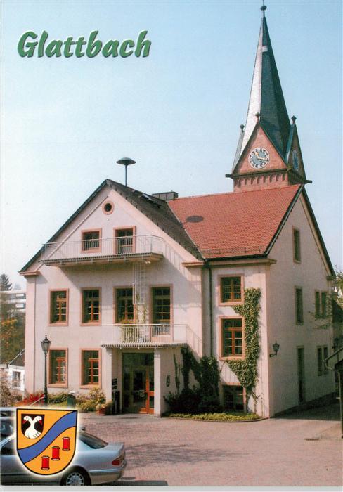 Glattbach Odenwald Rathaus und Pfarrkirche St Mariae Himmelfahrt