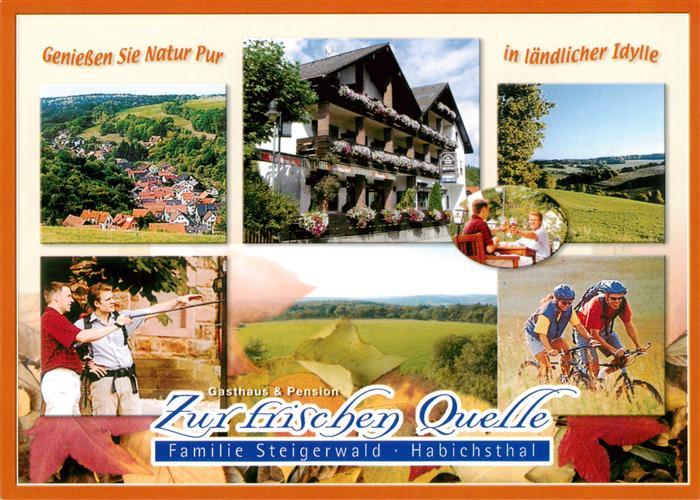 Frammersbach Gasthaus Pension Zur frischen Quelle Panorama Wandern Radfahren