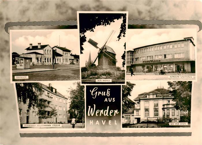 Werder Havel Bahnhof Alte Muehle Konsum Kaufhaus Bernhard Kellermann Strasse Rat