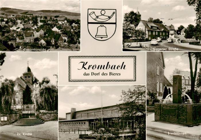 Krombach (Stadt des Biers) Westfalen NRW Panorama Siegener Strasse Ev Kirche Kro