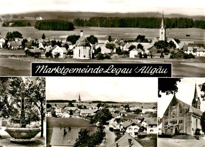 Legau Bayern Panorama Marienbrunnen Pfarrkirche